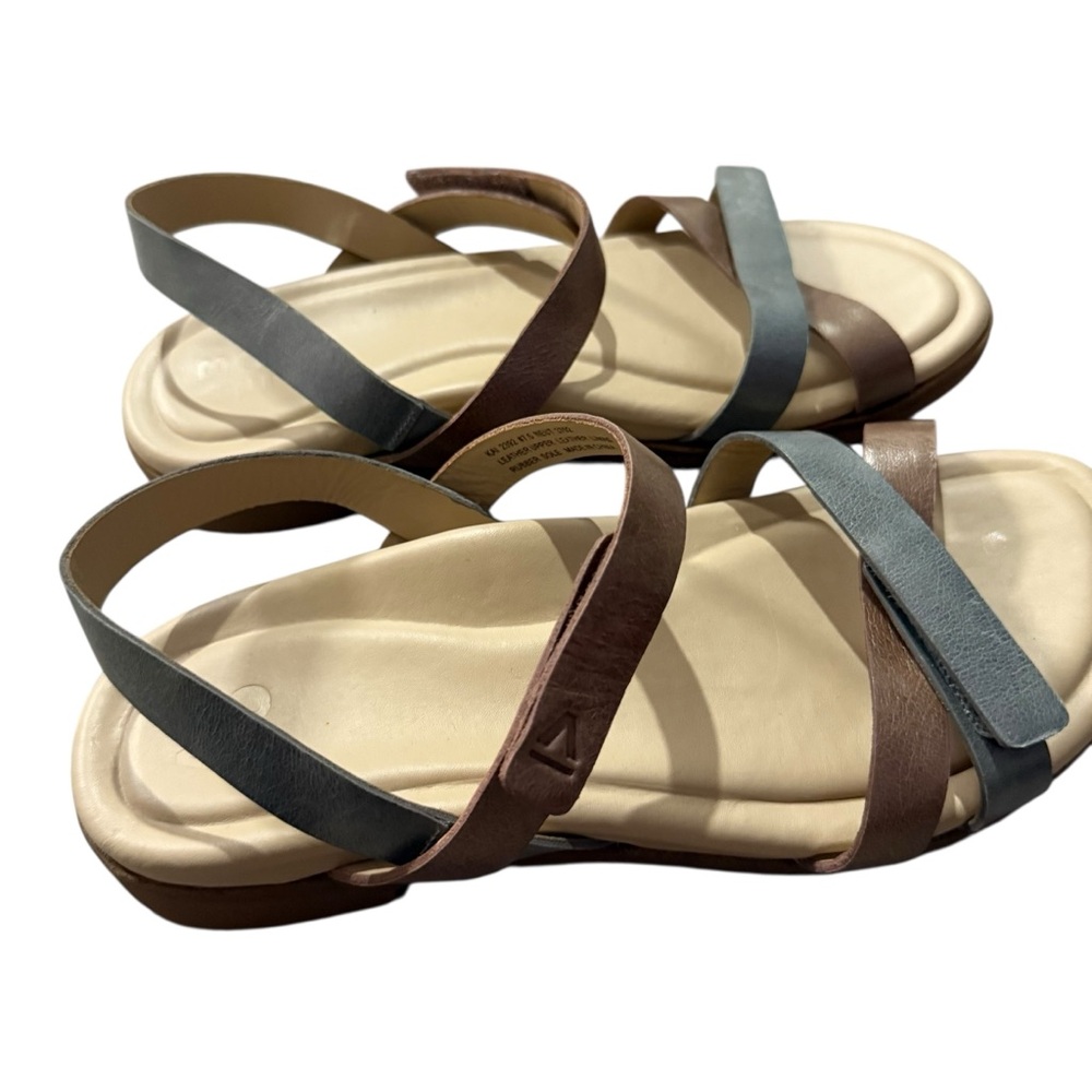 Abeo Kai Metallic Bronze and Silver Strappy Leather Sandals